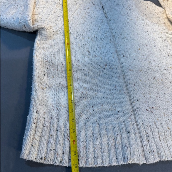 Dressbarn Full Zip Sweater  Blue, Black, White Tweed, Size XL Acrylic/Wool Blend - Picture 9 of 16